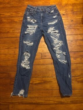 American Eagle Light Blue Comfort Stretch Jeans Waistband Detail - Light Blue